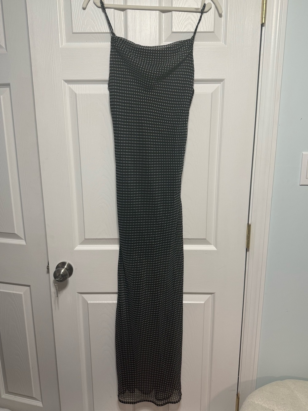 Urban Outfitters Black and White Polka Dot Maxi Slip Dress